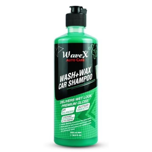 Wavex Wash and Wax Car Shampoo 500ml Gives Wet Look Shine,Buttery Smooth Feel, pH Neutral - Leaves no Water Spots - Image 1