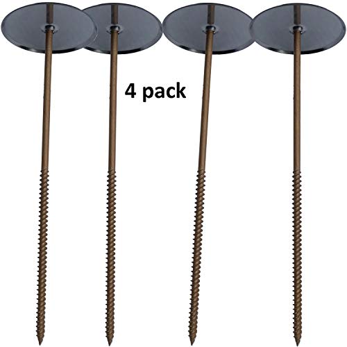 Keyfit Tools FlatMark Stainless Steel Low Profile Property Markers 4 Pack Screw in Flat Boundary Stakes Survey Pins Land Markers 3 Inch Wide Plague x 10 Inch Long Anchor for Property Corners Or Lines - Image 3