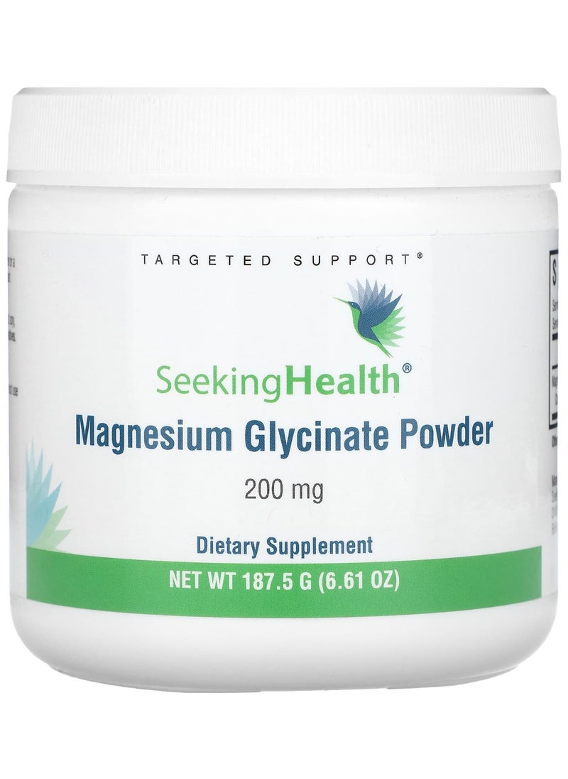Seeking Health Magnesium Glycinate Powder , 200 mg , 6.61 oz (187.5 g) 