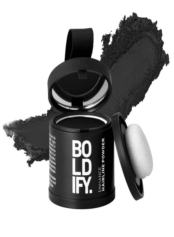 BOLDIFY Hairline Powder (LARGE, 10g) - Root Touch Up Hair Color for Gray Coverage - Bald Spot Concealing Hair Powder for Women & Men - 48-Hour Stain-Proof - Black - Image 1