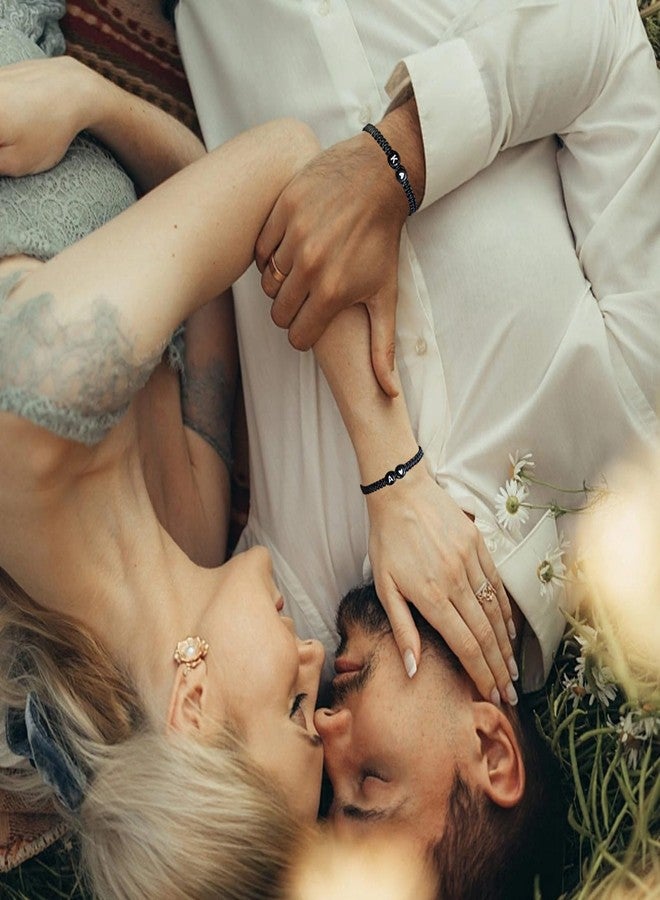 SUMMER LOVE أساور أولية للنساء أفضل صديقة، هدايا عيد الميلاد والتخرج قابلة للتعديل، سوار قلب رابط حرف للرجال للأخت الابنة يوم الأب الأم الأزواج الصديق المجوهرات - Image 5