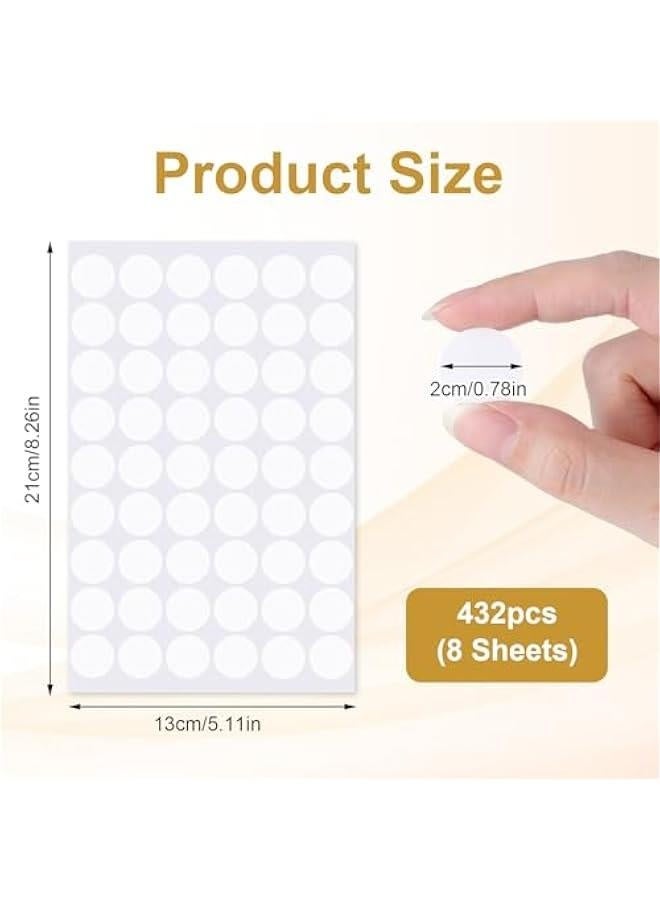 432 قطعة أغطية screws، ملصقات ثقوب براغي لاصقة ذاتياً، أغطية ثقوب براغي مستديرة مقاومة للماء من PVC، ملصق مضاد للغبار للأثاث الخشبي، خزائن، أرفف، غرف الملابس، جدران، لإصلاح (أبيض) - Image 3