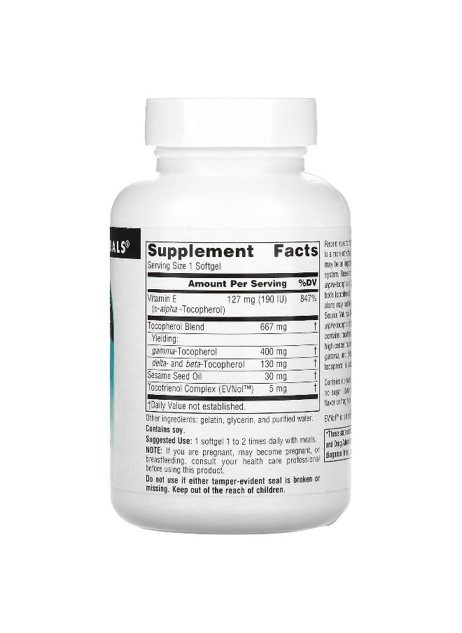 Source Naturals - Source Naturals, Gamma E 400, Complete E Complex With Tocotrienols, 400 mg, 60 Softgels - Image 1