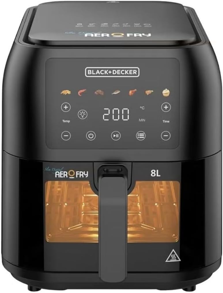 BLACK+DECKER 8L Digital Air Fryer with 1700W Power and Touch Control 8 L 1700 W SAF80W-B5 black