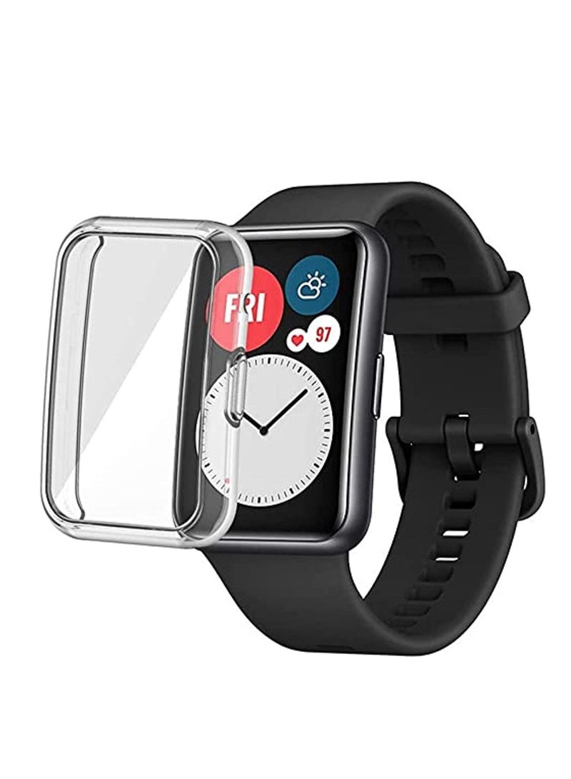 Full Cover Case Protector Compatible with Huawei Fit Watch TPU case protector (Clear) - Image 1