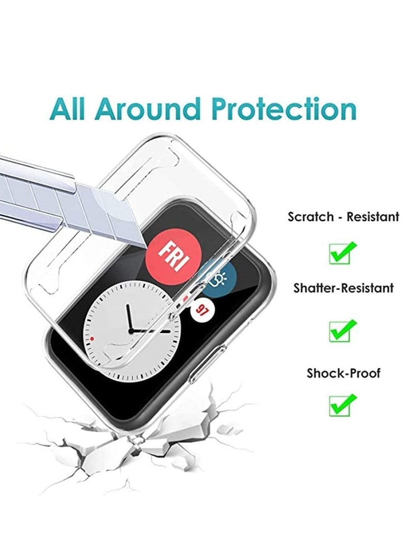 Full Cover Case Protector Compatible with Huawei Fit Watch TPU case protector (Clear) - Image 3