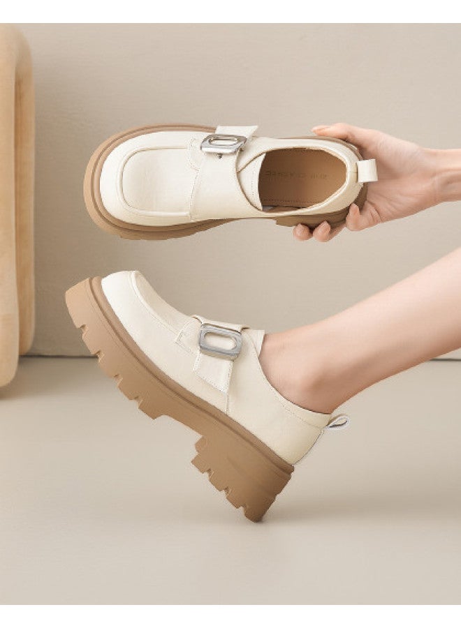 ZHR Retro Commuter Shoes Uniform Shoes Women's Thick-soled Leather Shoes Autumn Winter Loafers Women's Flats - Image 1
