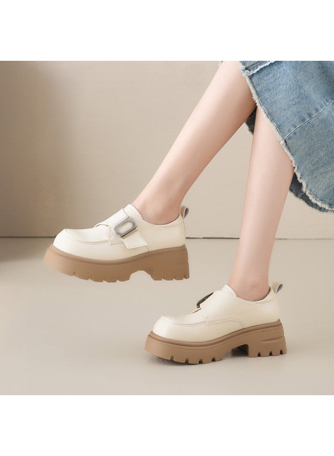 ZHR Retro Commuter Shoes Uniform Shoes Women's Thick-soled Leather Shoes Autumn Winter Loafers Women's Flats - Image 3
