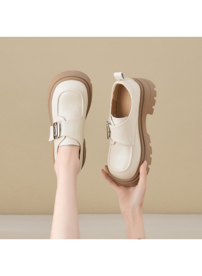 ZHR Retro Commuter Shoes Uniform Shoes Women's Thick-soled Leather Shoes Autumn Winter Loafers Women's Flats - Image 4