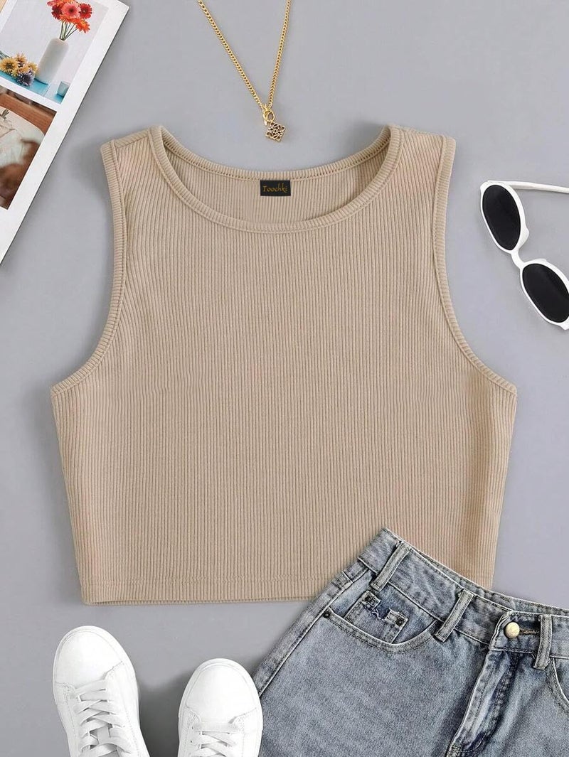 Toochki Tops for Women Crop Top for Women's Tank Activewear Tee Sports Western Casual Cotton Camisole - Image 5