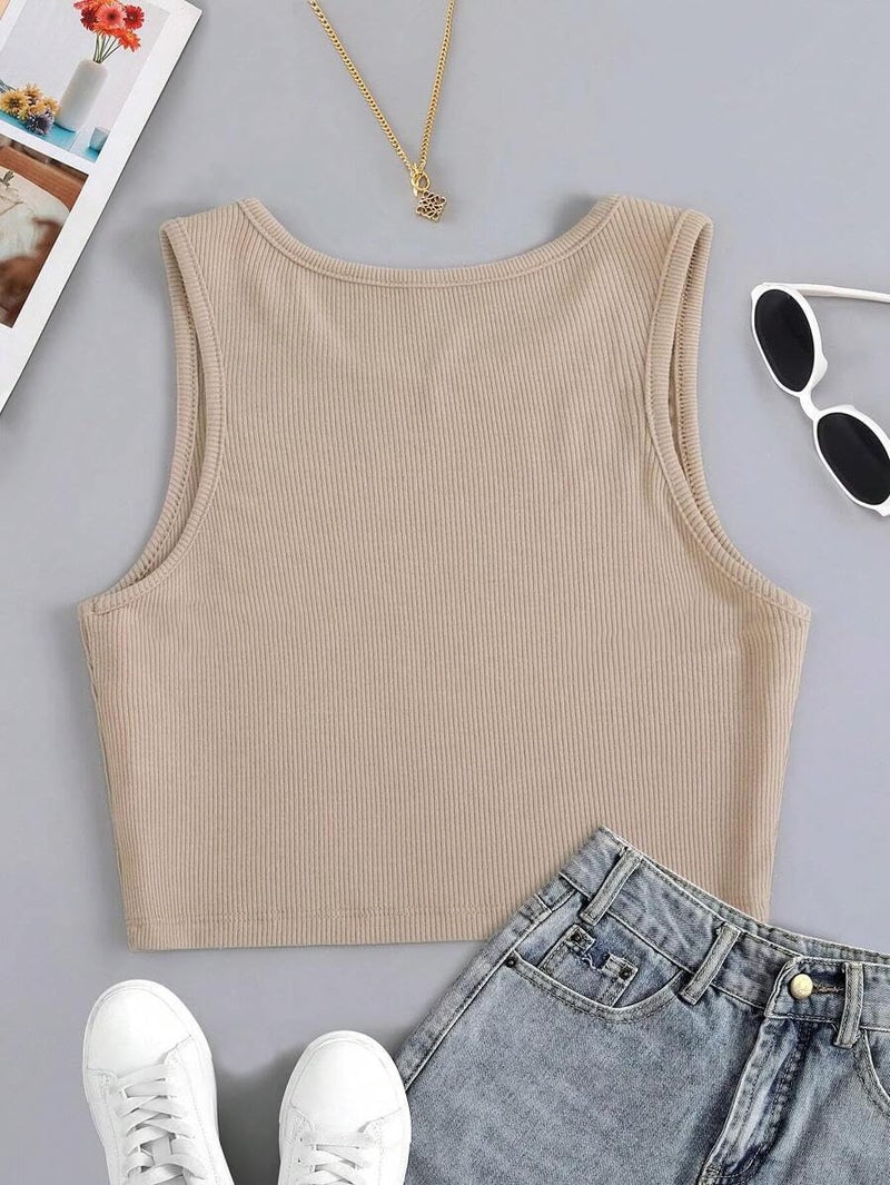 Toochki Tops for Women Crop Top for Women's Tank Activewear Tee Sports Western Casual Cotton Camisole - Image 2