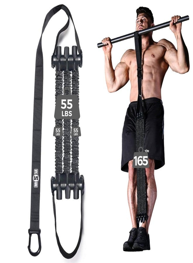 Innstar Pull Up Assistance Bands, 3 Heavy-Duty Adjustable Pull Up Bands Set, Pull Up Bands Assistance Bands for Enhanced Strength Training - Patent (Black 165lbs Adjustable Resistance) - Image 1