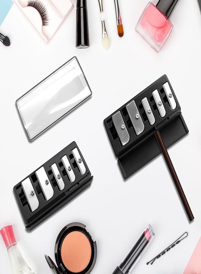 KCMOSGI 2 PCS Eyeliner Pencil Sharpener, 5 Hole Long Point Lip Liner Sharpener with Plastic Lid, Makeup Pencil Sharpener for Eyeliner, Lip Liner & Highlighter - Image 5