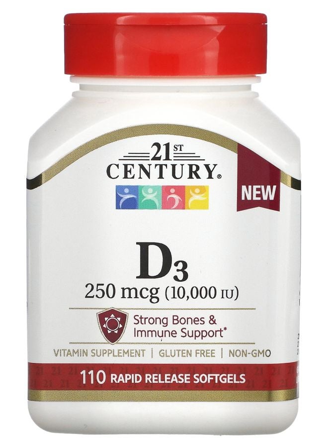 Vitamin D3 250 mcg (10000 IU) 110 Rapid Release Softgels