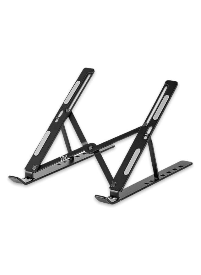 Laptop Stand for Desk by Zimtal Adjustable Ergonomic Portable Aluminum Holder for Laptop 6 Angles Anti-Slip Riser Compatible with 9-15.6 inch Laptops (Black) - Image 1
