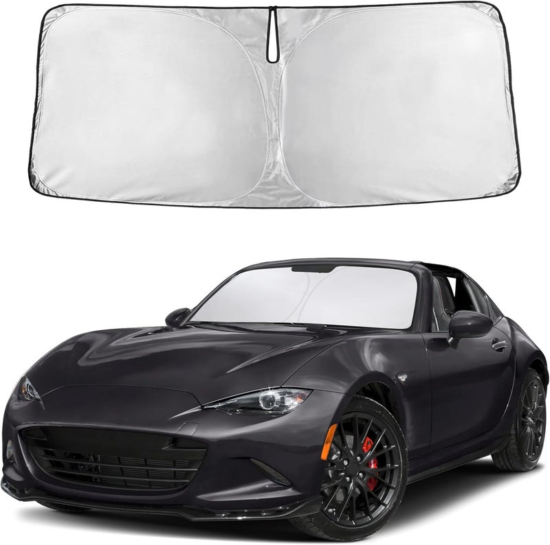EcoNour Windshield Sunshade for Mazda MX5 Miata 2016-2023 2024 2025, Sun Visor for Front Windshield & Window Sun Shade Cover, UV Heat Blocker & Protector, Car Accessories - Image 1