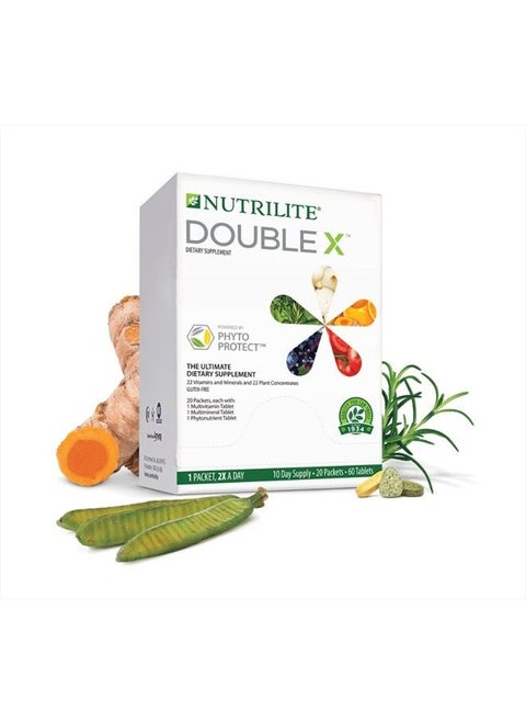 NUTRILITE DOUBLE X Multivitamin/Multimineral/Phytonutrient - 60 Tablets - 10-Day Supply/with Case.