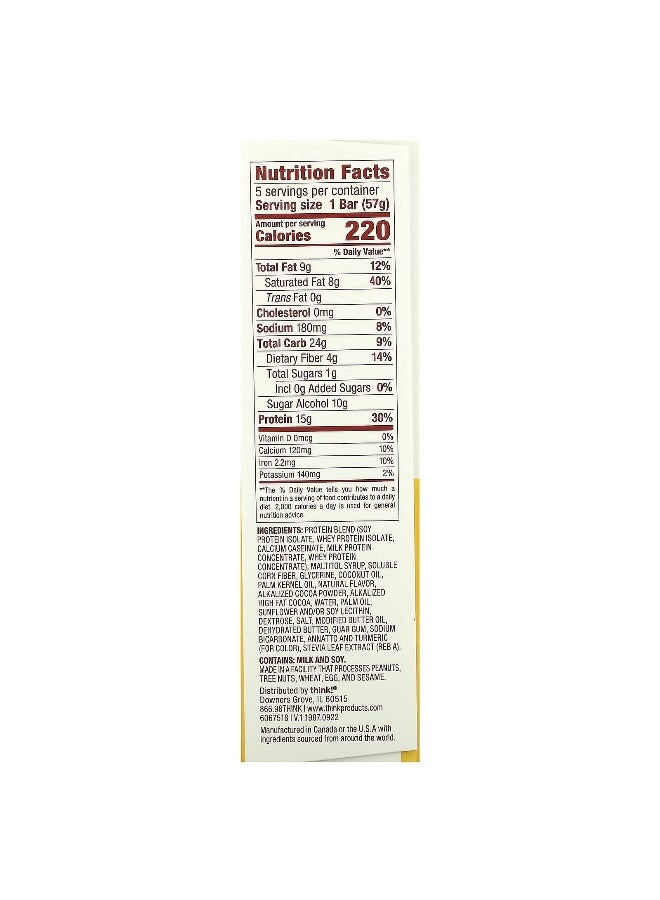 think! Think !, Sweet Treat, High Protein Bar, Boston Creme Pie, 5 Bars, 2.01 oz (57 g) Each  - Image 2