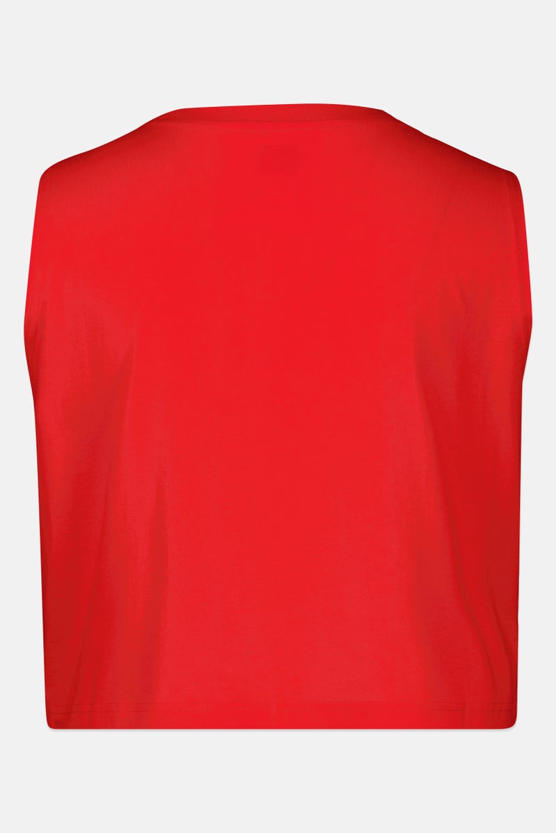 FILA Women Plus Size Brand Logo Sleeveless Outdoor Tank Top, Red - Image 3