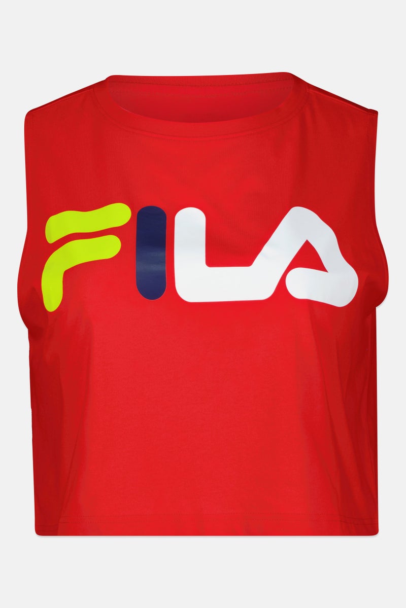 FILA Women Plus Size Brand Logo Sleeveless Outdoor Tank Top, Red - Image 2