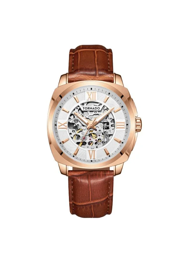 تورنيدو Men's Stainless Steel Automatic Watch T7316-RLDW - 42 mm
