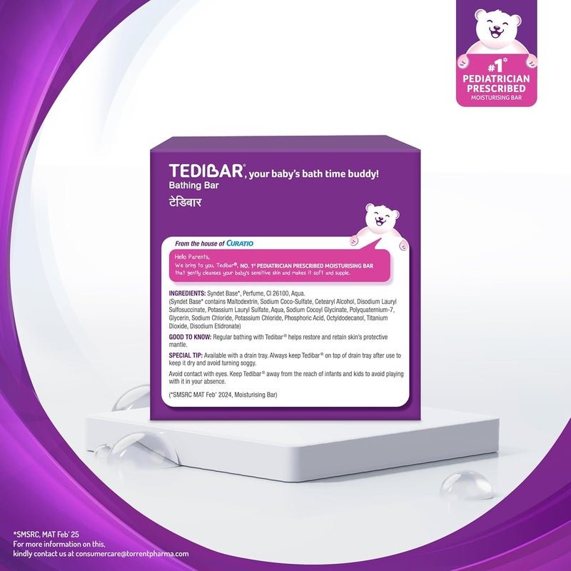 TEDIBAR صابون استحمام للأطفال | لبشرة الأطفال الحساسة | تنظيف لطيف، صديق للبشرة، pH 5.5، 75جم، عبوة من 2 - Image 5
