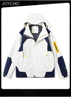Joychic New Style Spring and Autumn Men Casual Jacket Outdoor Windproof Warm Mountaineering Outwear Large Size Sports Coat for Men White  - Image 2