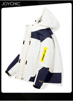 Joychic New Style Spring and Autumn Men Casual Jacket Outdoor Windproof Warm Mountaineering Outwear Large Size Sports Coat for Men White  - Image 4