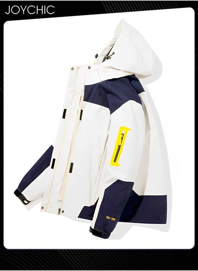Joychic New Style Spring and Autumn Men Casual Jacket Outdoor Windproof Warm Mountaineering Outwear Large Size Sports Coat for Men White  - Image 4