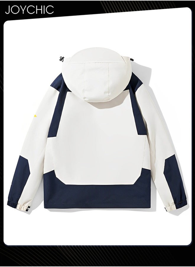 Joychic New Style Spring and Autumn Men Casual Jacket Outdoor Windproof Warm Mountaineering Outwear Large Size Sports Coat for Men White  - Image 3