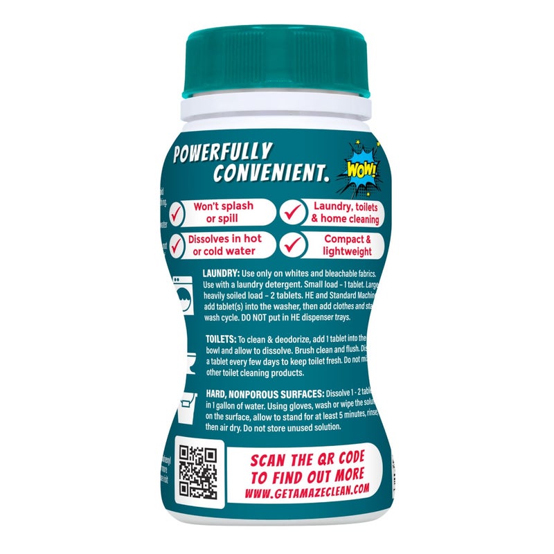 AMAZE Ultra Concentrated Bleach Tablets [32 tablets] - Meadow Scent - for Laundry, Toilet, and Multipurpose Home Cleaning. No Splash Liquid Bleach Alternative - Image 3