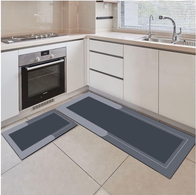 EXPORTTANZA 2 Pcs Kitchen Mats Waterproof Memory Foam Kitchen Rugs Standing Desk Mat Floor Mats Comfort Runner Rug Carpets for Kitchen Floor Sink c - Image 4