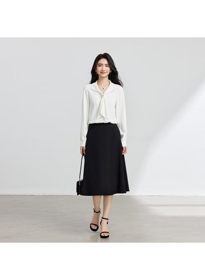 Lady Bird Miss Bird Blue Shirt Women's Professional Wear High-end Interview Formal Top Small Stature Daily Commute Inner Wear Long Sleeve Shirt - Image 5