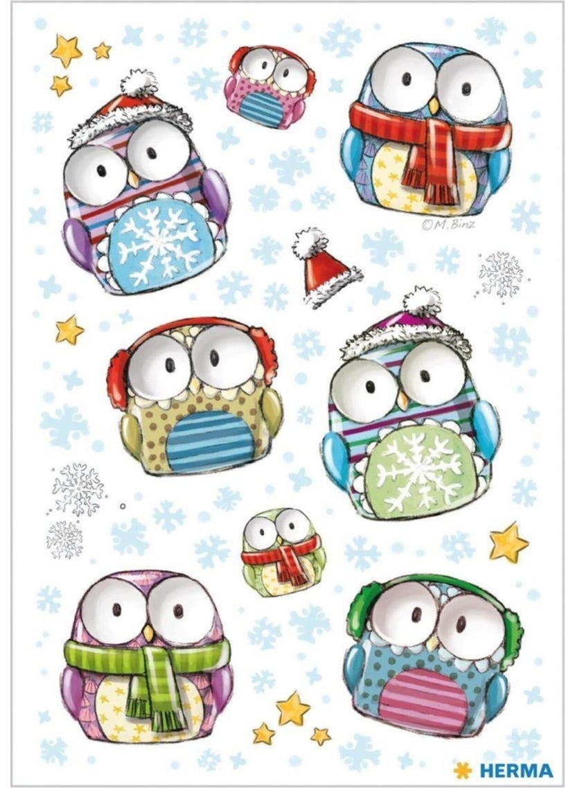 Herma - Magic Sticker Playing Eye Cute Owls - Image 1
