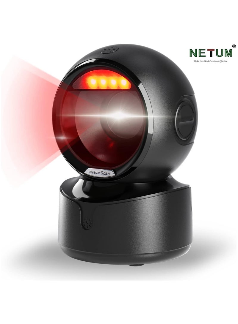 NETUM Automatic Omnidirectional Desktop Barcode Scanner, Hands-Free USB Wired QR Barcode Reader, 1D 2D Bar Code Image Sensing for Warehouse, Supermarket, Retail Store, Bookstore Pos System - Image 1