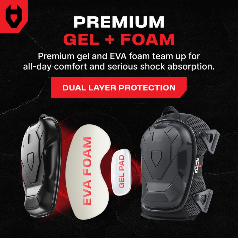 NoCry Professional Construction Knee Pads for Men and Women with Non-Slip Heavy Duty Cap and Ankle Support â€” Thick Foam and Gel Cushioning â€” Reinforced, Adjustable Straps and Military Grade Rivets - Image 4