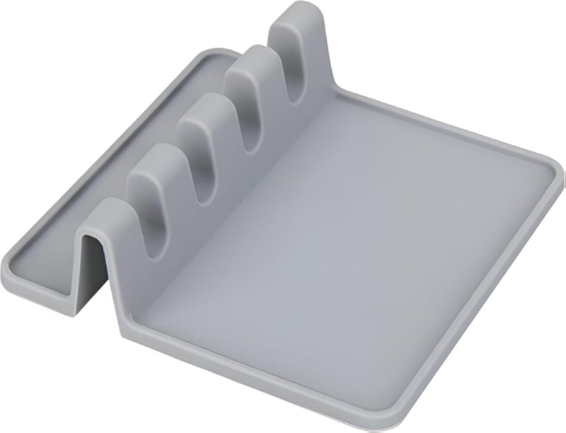 Utensil Tray - Extra Large Non-Stick Silicone Kitchen Organizer, Perfect for Serving Sets, Heatproof Spoon Rest Stand, Dishwasher Safe and Durable Design