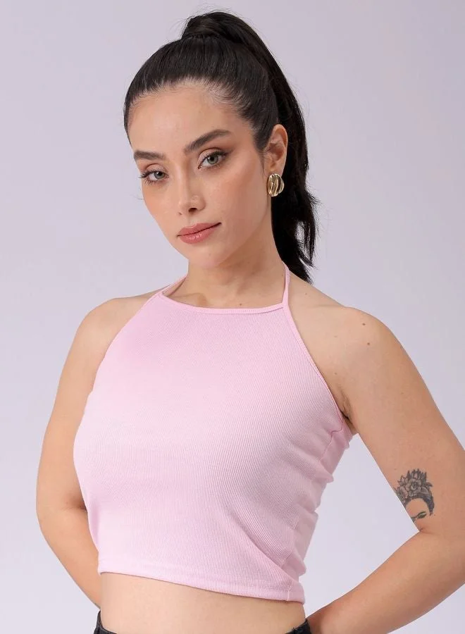 مرفوعة Women Regular Fit Solid Scoop Neck Sleeveless Crop Top