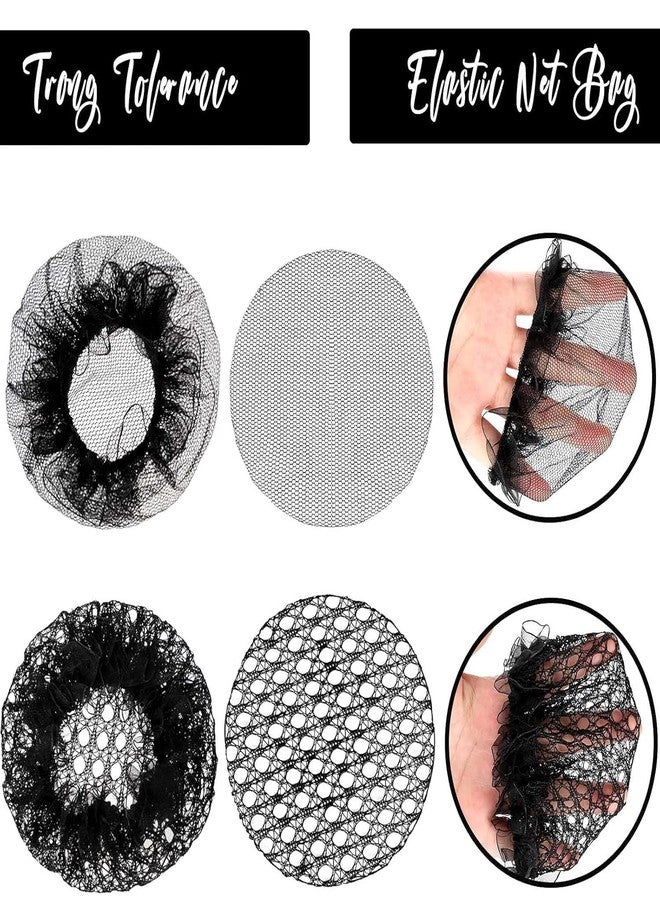 Rinpoche Reusable Jali Hair Bun Nets – Invisible Elastic Hair Covers for Juda Styling, Ballet Buns, Easy to Use Hair Accessories for Women & Girls (Black, Pack of 4) - Image 3