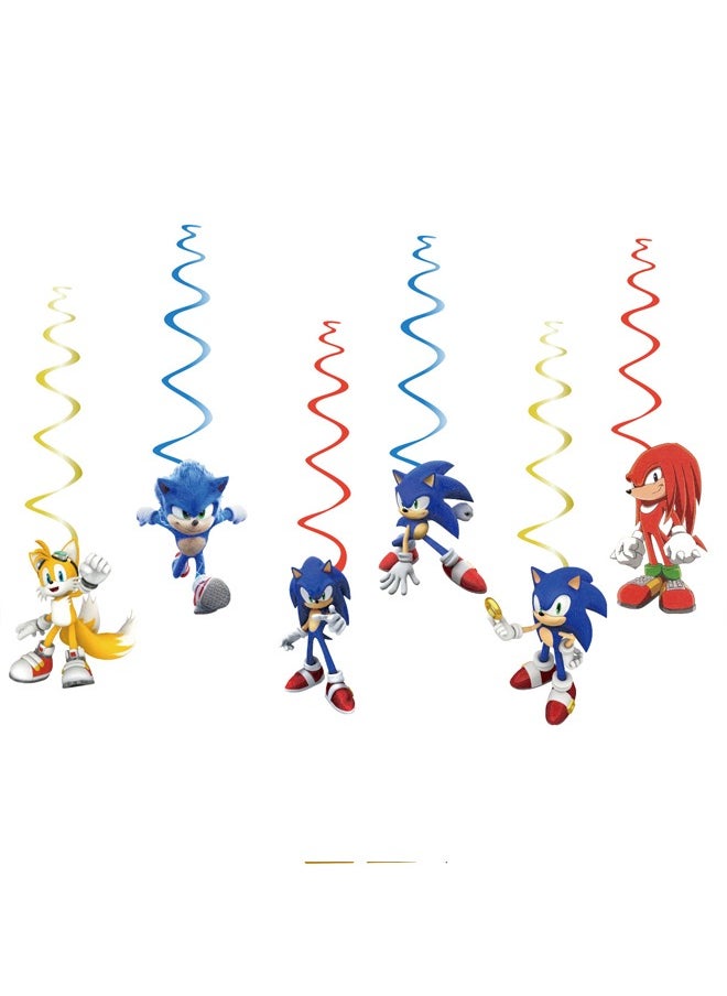 Zeemey - Sonic The Hedgehog Balloon Set with Happy Birthday Banner,Cake Topper,Hanging Spins,Perfect for Graduation Baby Shower Birthday Bachelorette Party Backdrop Decoration,Suitable for Indoor and Outdoor - Image 1