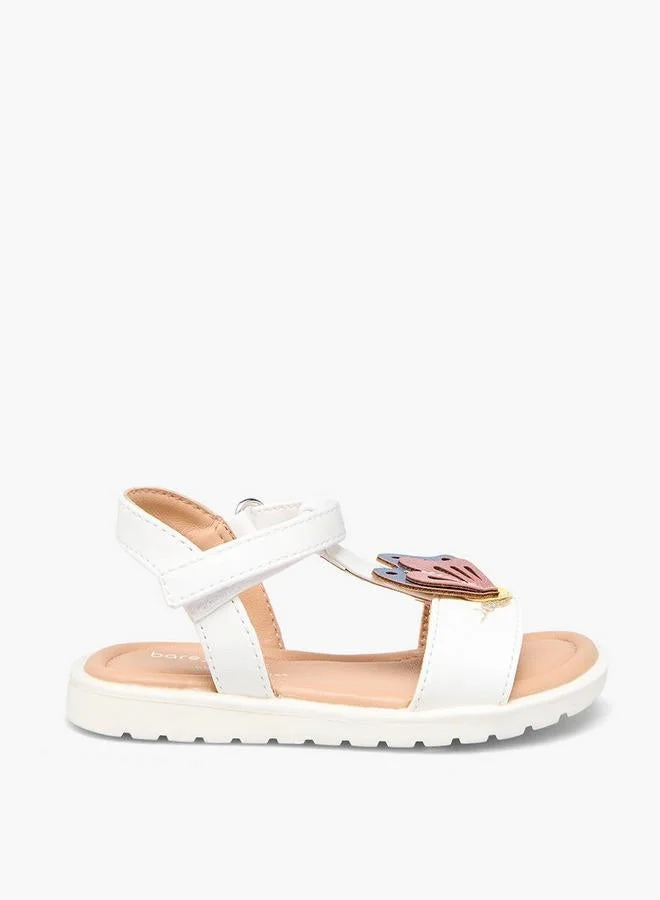 Barefeet Girls Butterfly Applique Hook & Loop Sandals