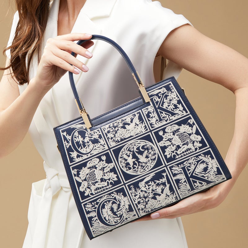 Elegant Red Embroidered Handbag For Women, Large Capacity Trendy Crossbody Bag, Mom Bag, Bridal Wedding Bag - Image 1