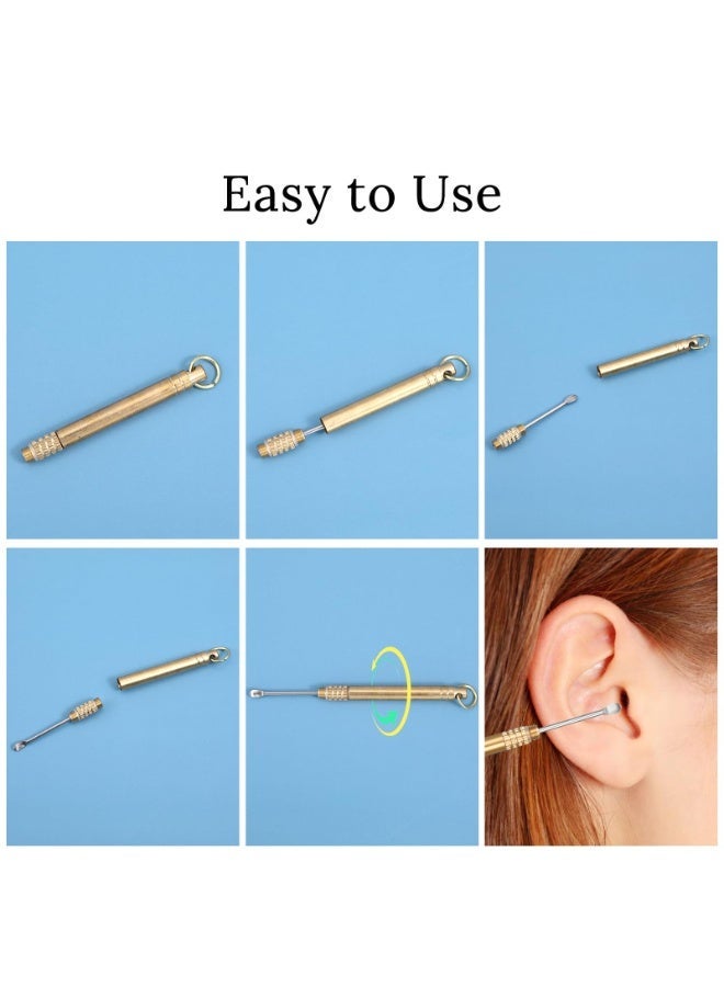 Ear Wax Removal Tool,Folding Type Titanium Alloy Ear-Pick Cleaner Portable Ear Wax Removal Tools Ear Spoon Attached A Key Ring - Image 2