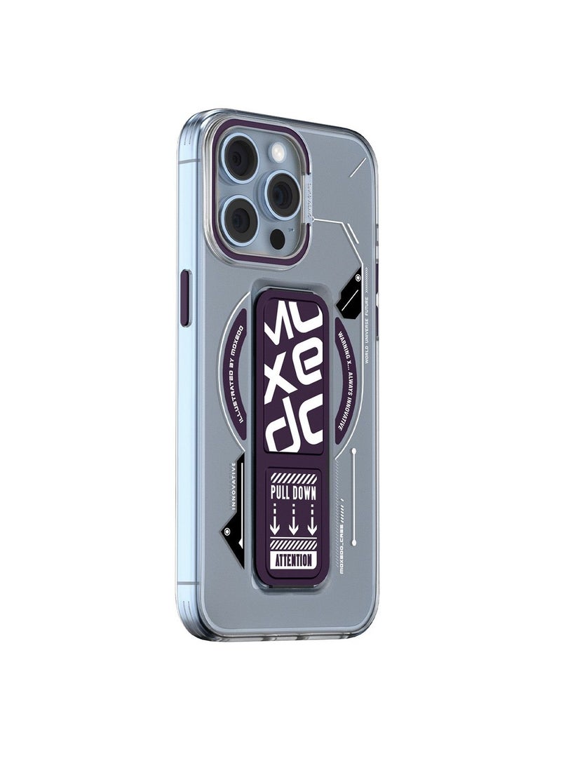 Moxedo Magnetic Protective Case Scratch Resistant Drop Protection with Built-in Extendable Grip Stand Compatible for iPhone 13 Pro Max 6.7 inch - Purple - Image 1