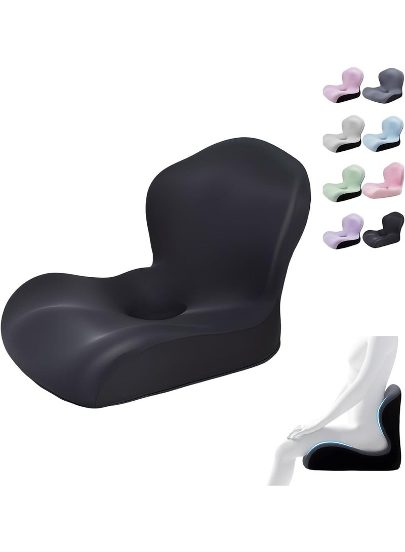 Arabest Lumbar Support Seat Cushion Memory Foam Pillow Set Ergonomic Sitting Pad Non-Slip Coccyx Orthopedic Lower Back Pillow with Washable Breathable Cover for Tailbone Pain Sciatica Relief Office Desk Chair - Image 1