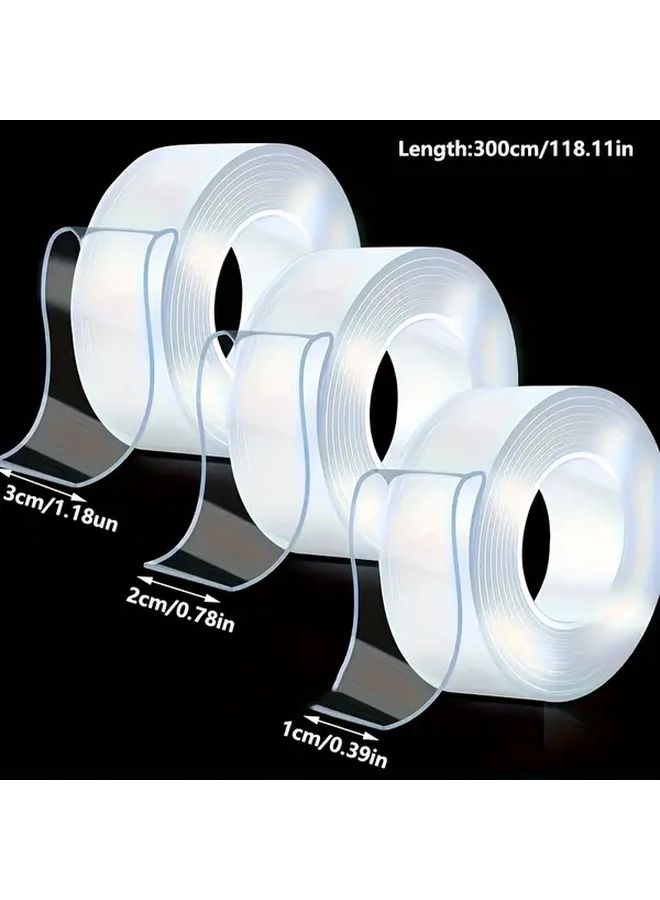 Heavy Duty Transparent Double Sided Nano Tape 118.11inch Strong Adhesive Washable Removable No Residue - Image 3