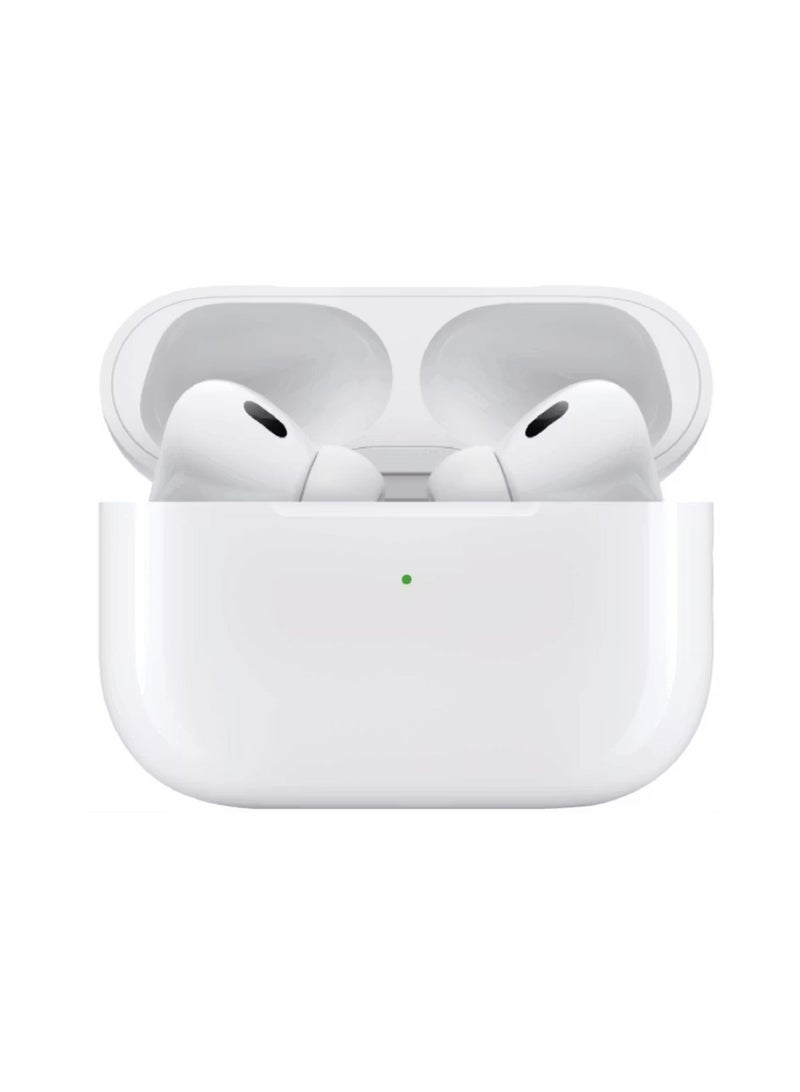 GREEN LION Earbuds Pro 2 with Active Noise Cancellation, Built-in Microphone, High-Excursion Driver Speaker, Wireless Charging, 5 Hours Working Time - White - Image 1