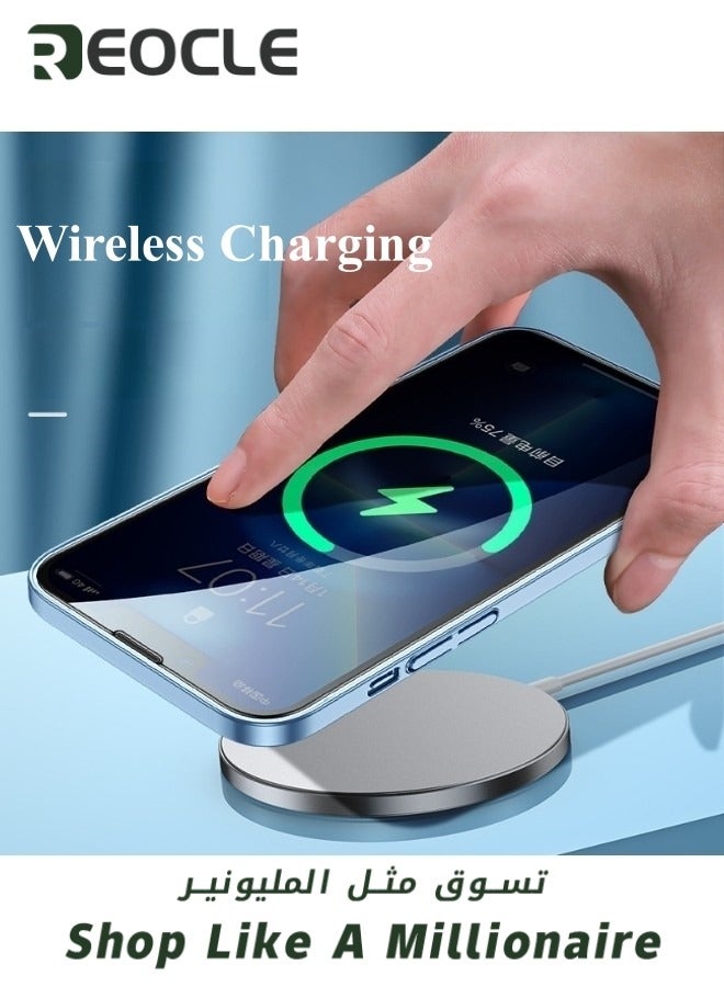 REOCLE Electroplated Case for iPhone 14  13 Pro Max Camera Lens Full Protection Compatible with MagSafe Wireless Charging Shockproof Soft TPU Phone Cover - Image 4