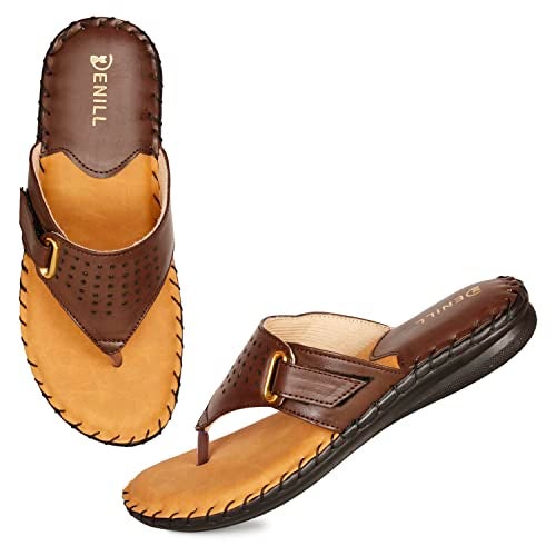 Denill Women Comfortable Soft Paded Doctor Flats (Brown) UK-7 Slipper - Image 4
