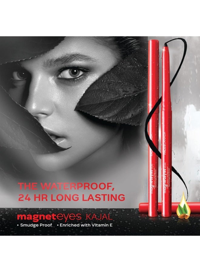 FACESCANADA Magneteyes Kajal Stick - Black, 0.35 Gm | 24 Hr Long Stay | One Stroke Smooth Glide | Waterproof, Smudgeproof & Fadeproof | Deep Matte Finish | Enriched With Almond Oil & Vitamin E - Image 2